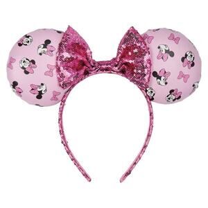 NEW Disney Minnie Ears Pink Headband with 🩷Pink Sequin Bow 2026